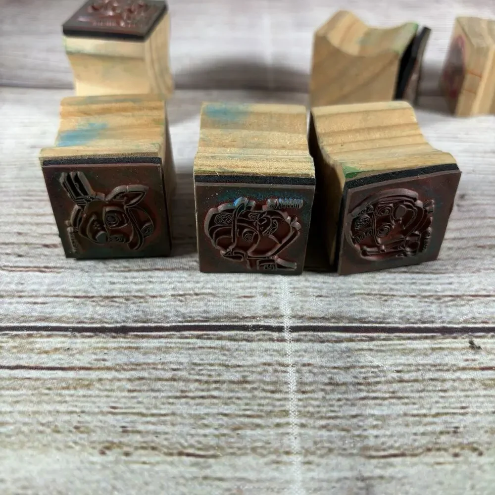 Paw Patrol Wooden Rubber Stamp Lot of 6 Chase Marshall Skye Rubble Nick Jr